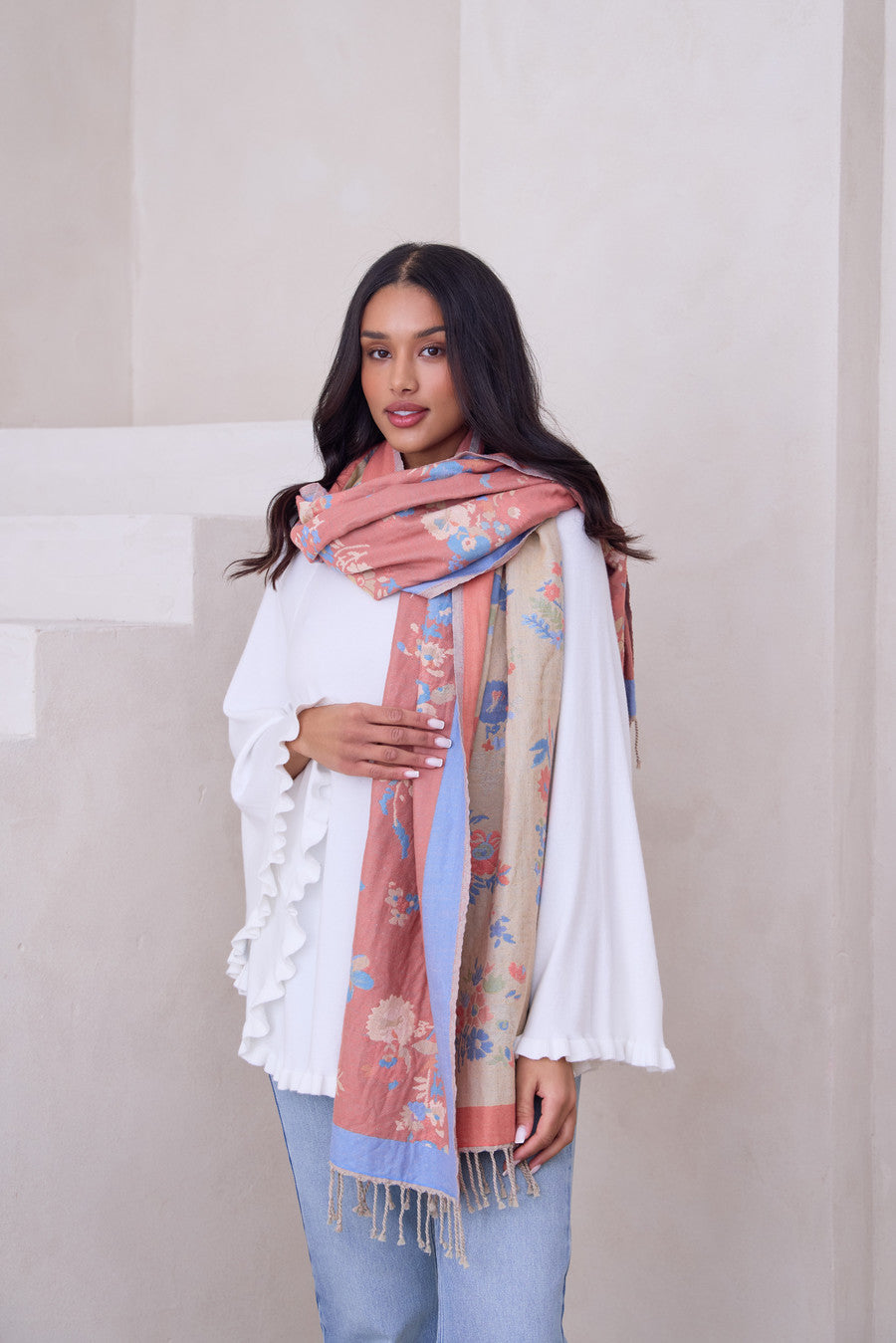 Fiore Pastel Reversible Scarf