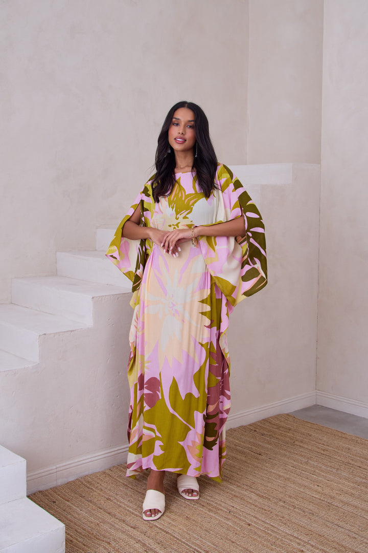 Polychromatic Flowery Kaftan