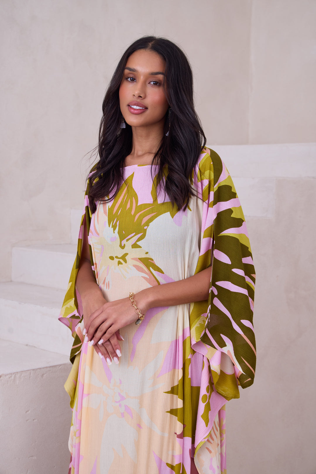 Polychromatic Flowery Kaftan