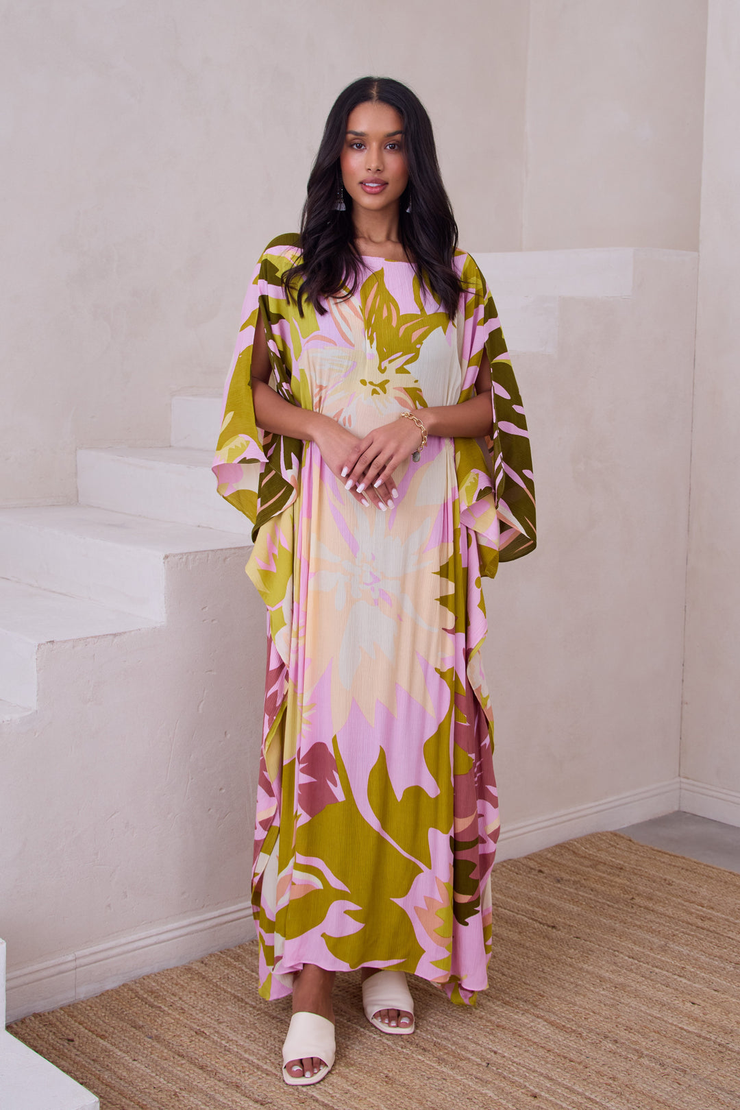 Polychromatic Flowery Kaftan