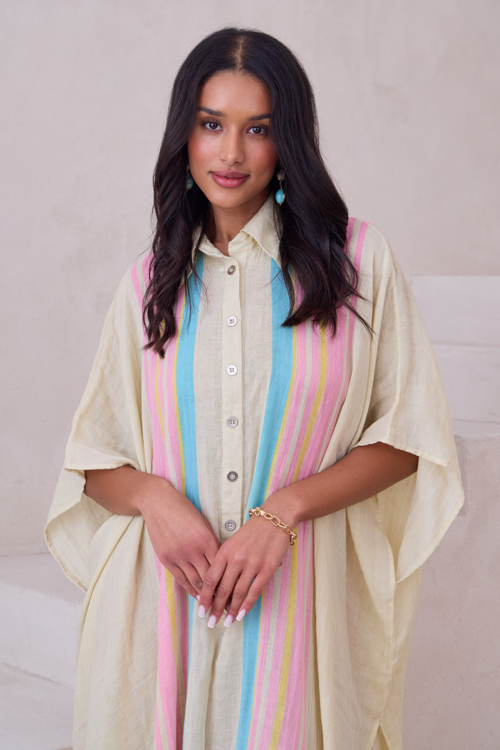 Striped Collared Kaftan