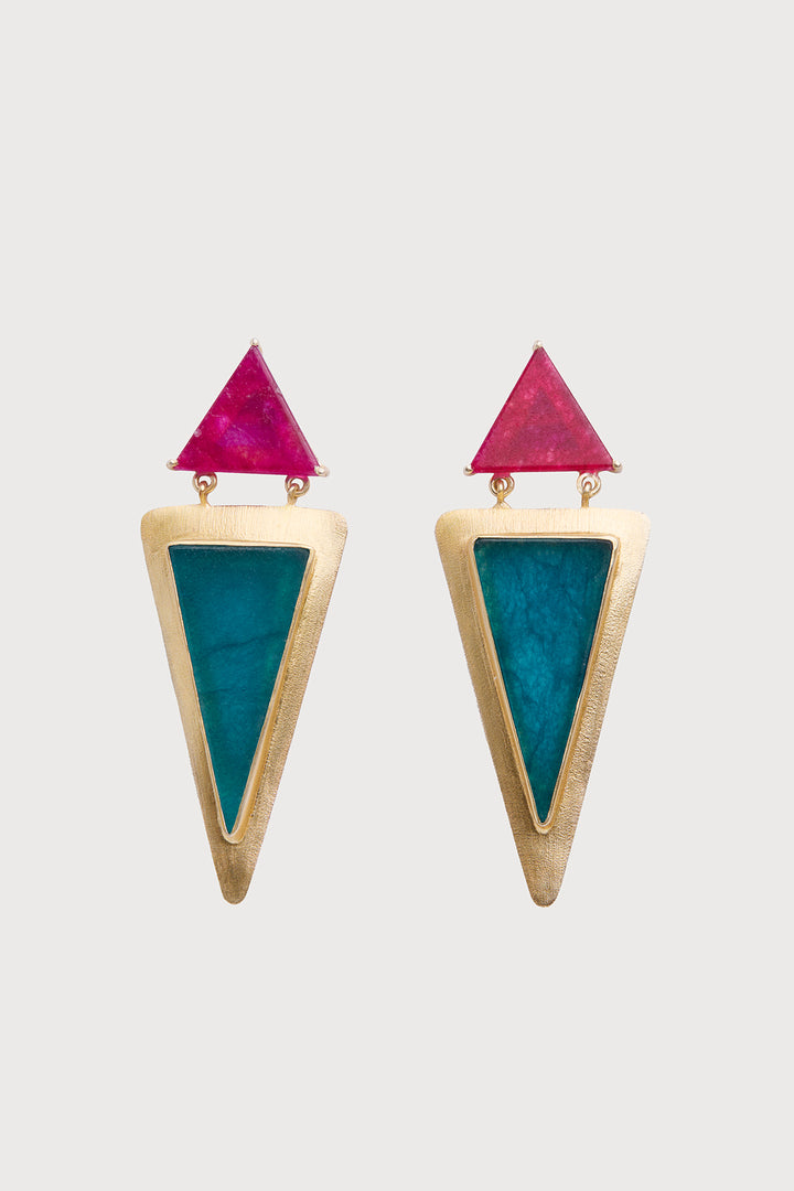 Geometric Double Triangle Earrings