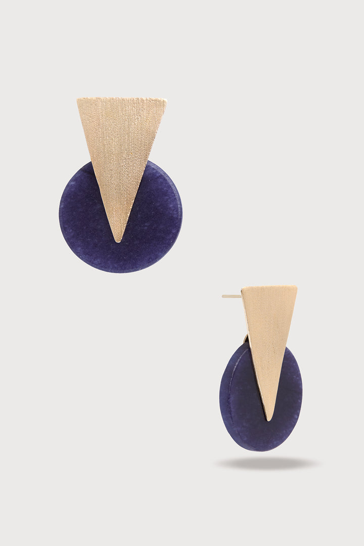 Triangle And Disc Duet Earrings