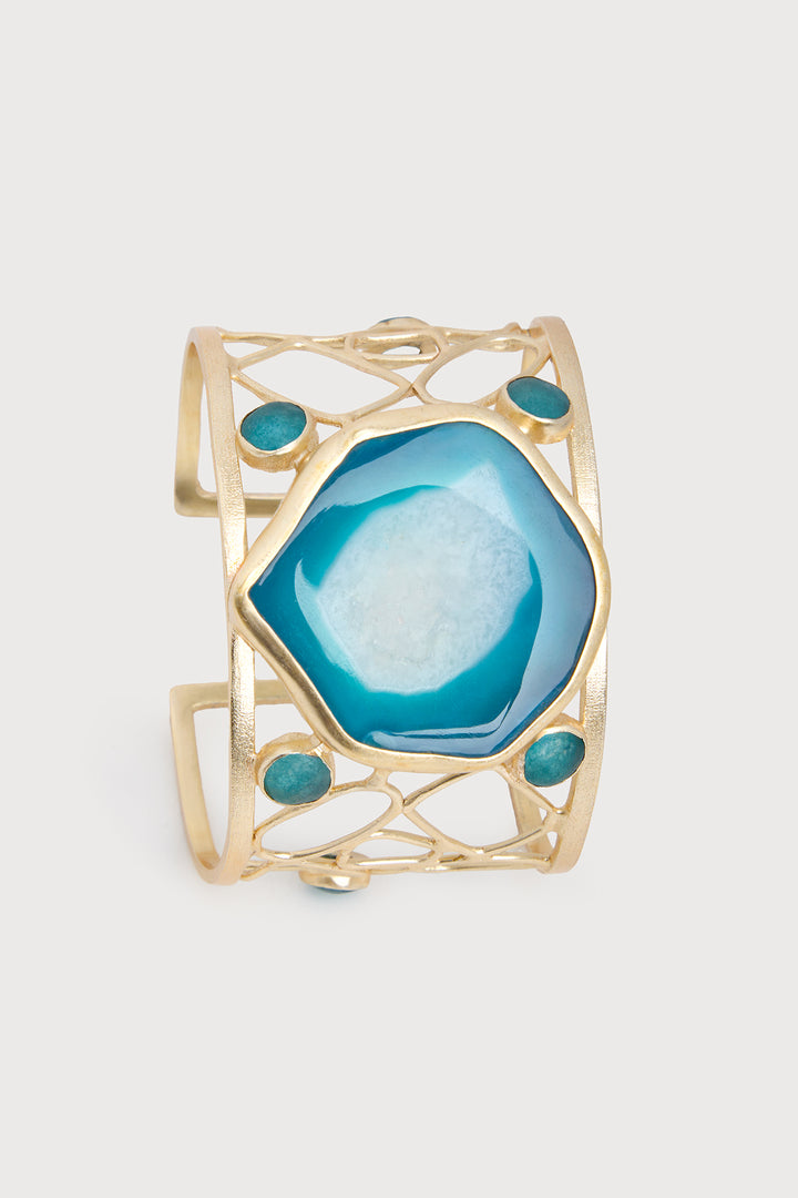 Lattice Agate Cuff Bracelet