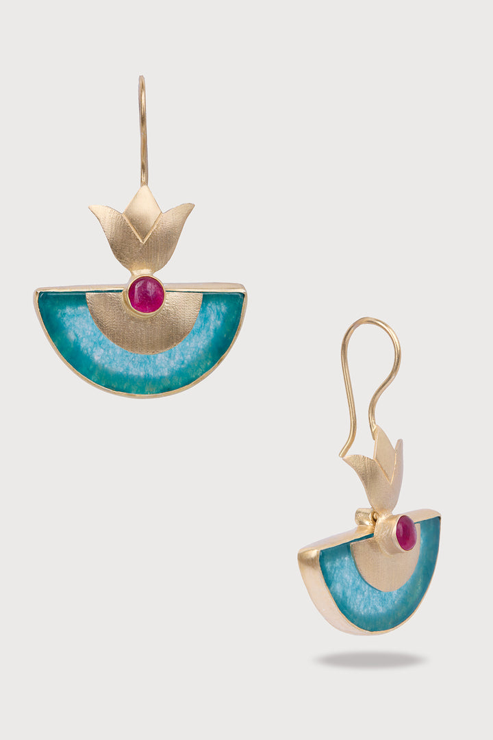 Lotus Bloom Dangle Earrings