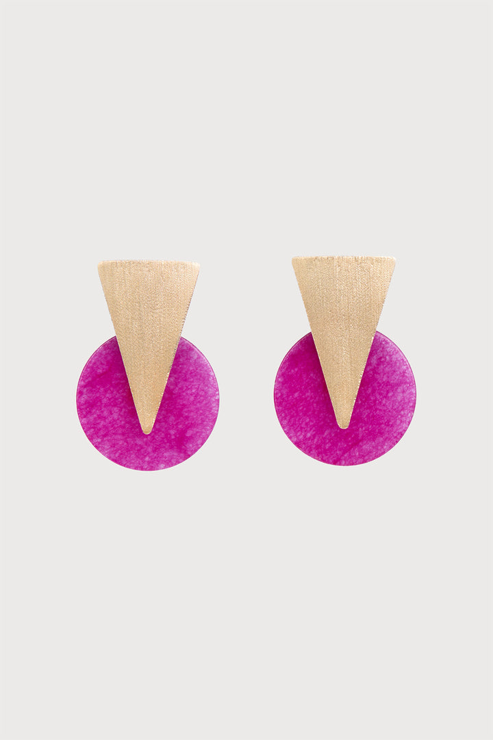 Triangle And Disc Duet Earrings