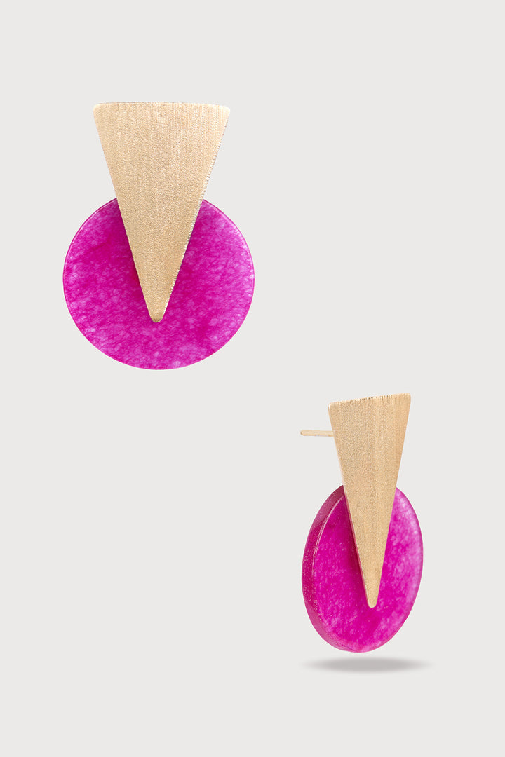 Triangle And Disc Duet Earrings