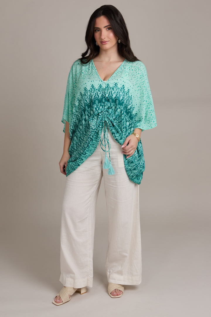 Short Tassel Tie Kaftan