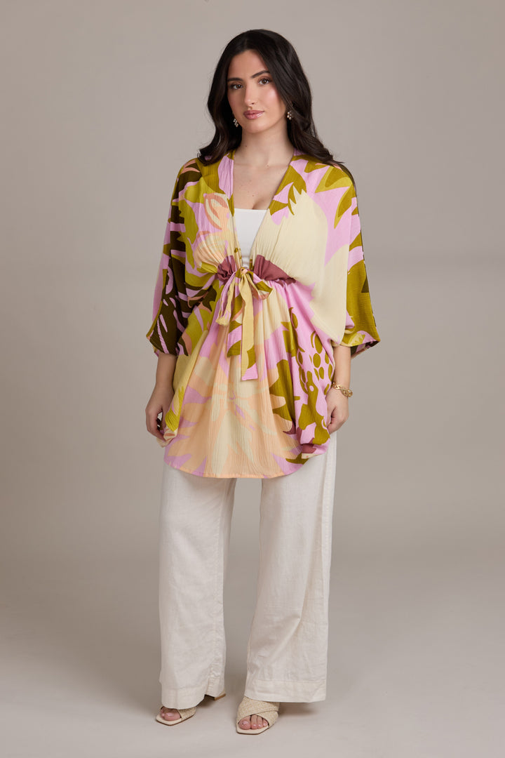 Poly Floral Kaftan Short