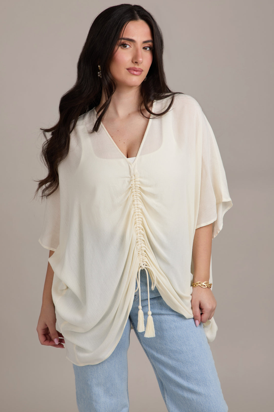 Short Tassel Tie Kaftan