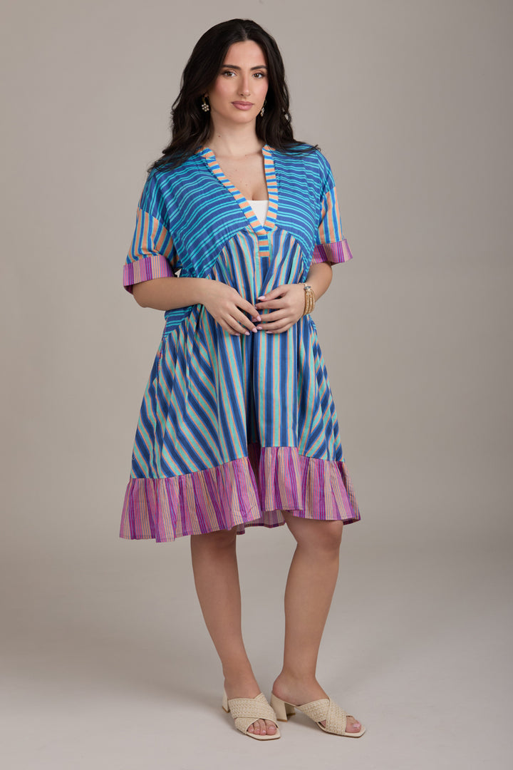 Bold Striped Cover Up Dress