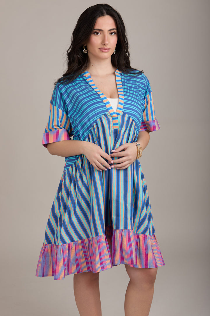 Bold Striped Cover Up Dress