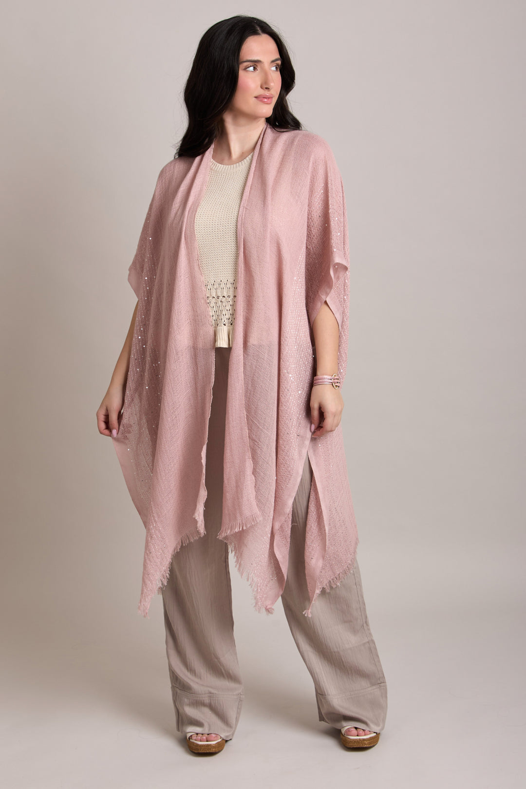 Shimmering Sequined Ruana