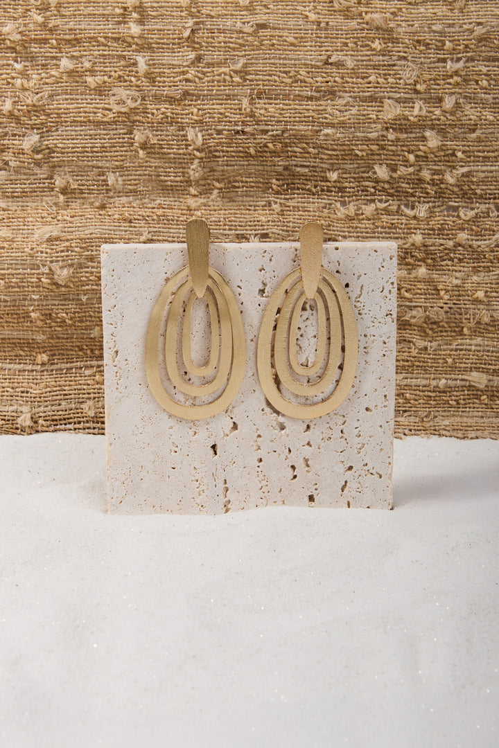 Nested Oval Drop Earrings