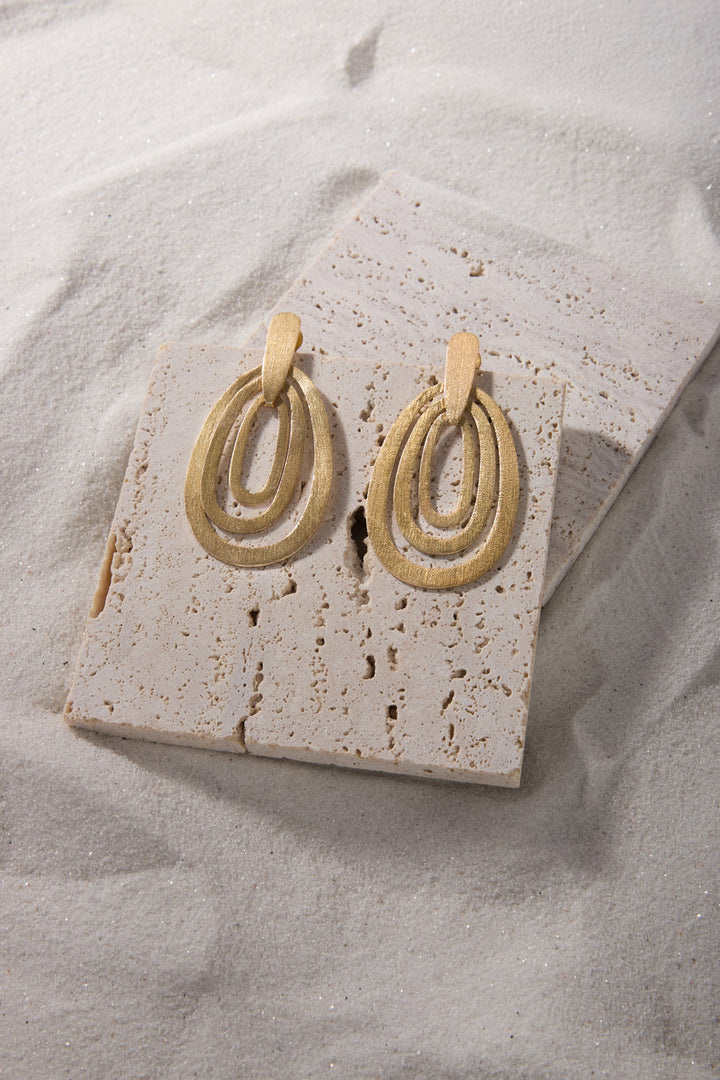 Nested Oval Drop Earrings