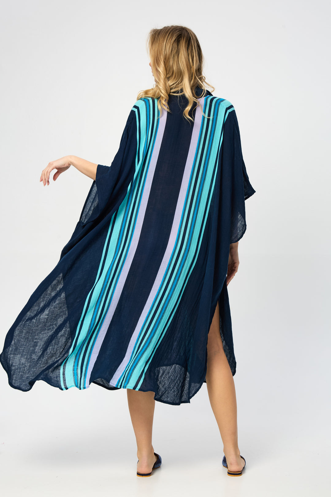Striped Collared Kaftan