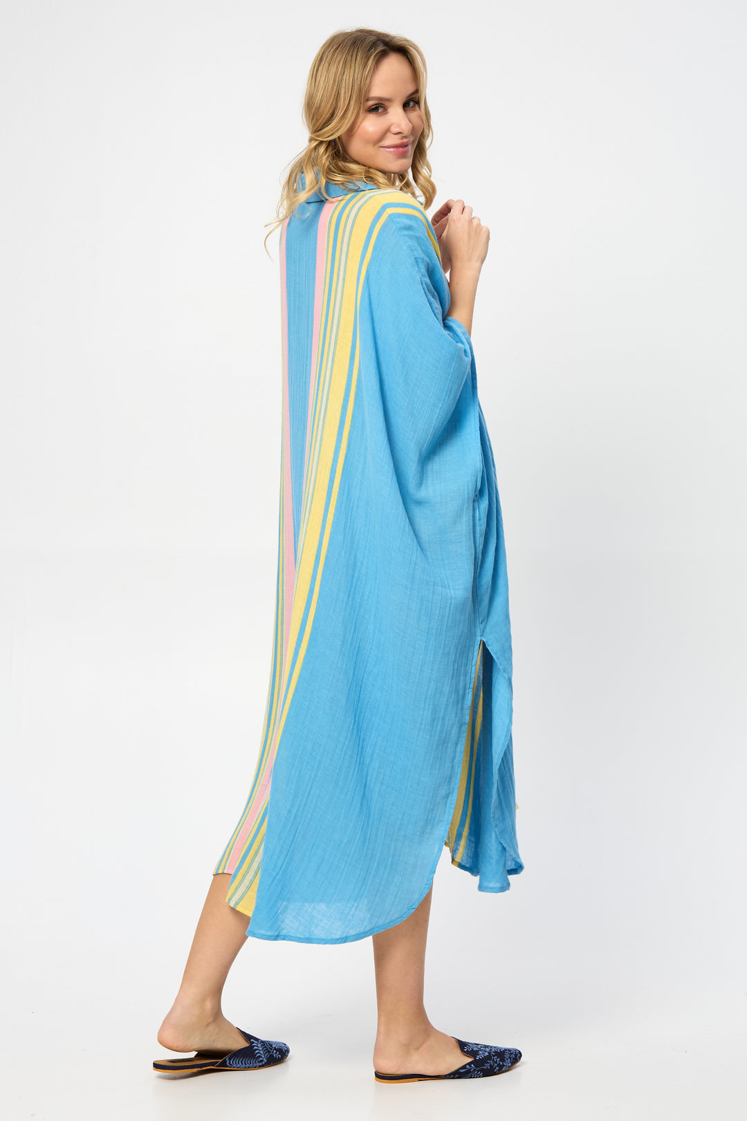 Striped Collared Kaftan