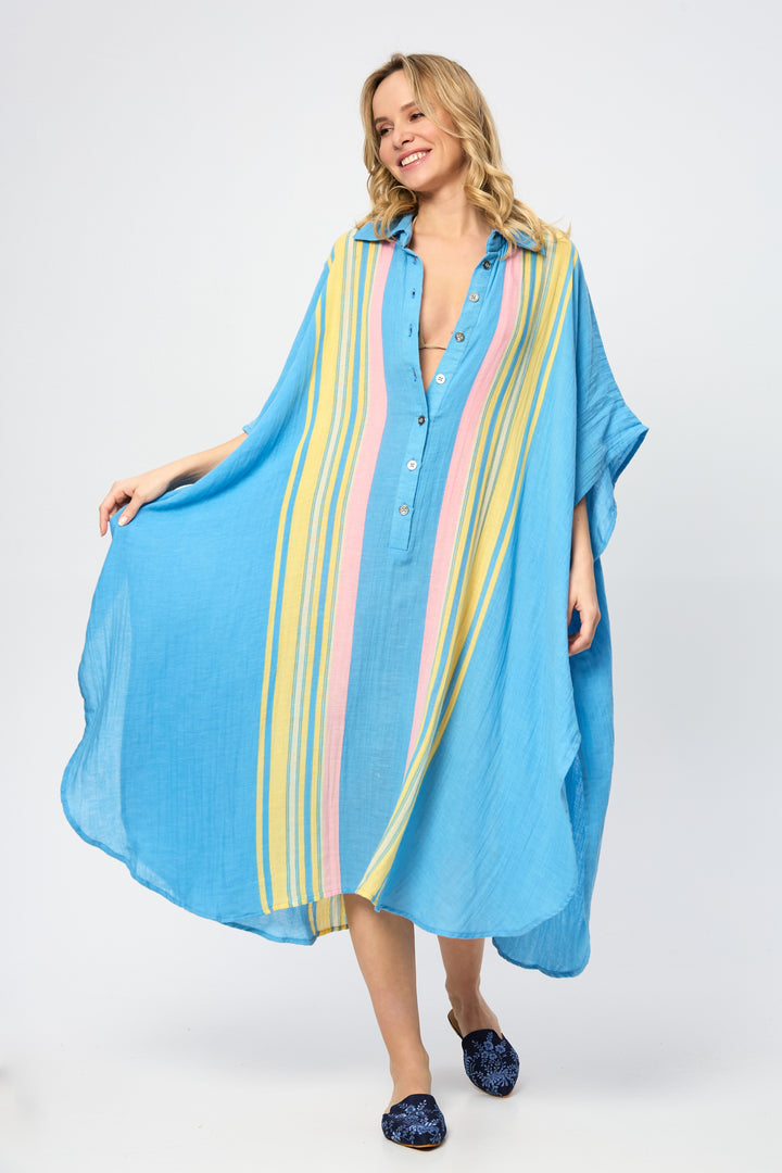 Striped Collared Kaftan