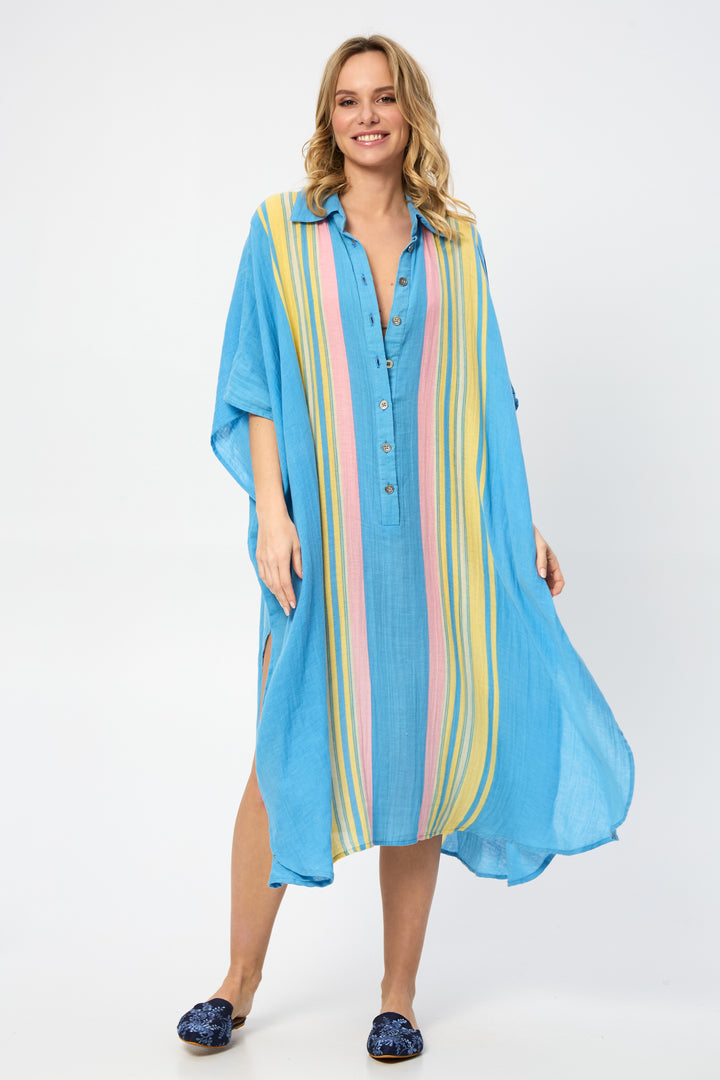 Striped Collared Kaftan