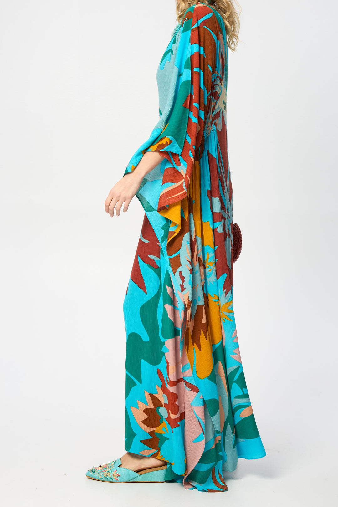 Polychromatic Flowery Kaftan