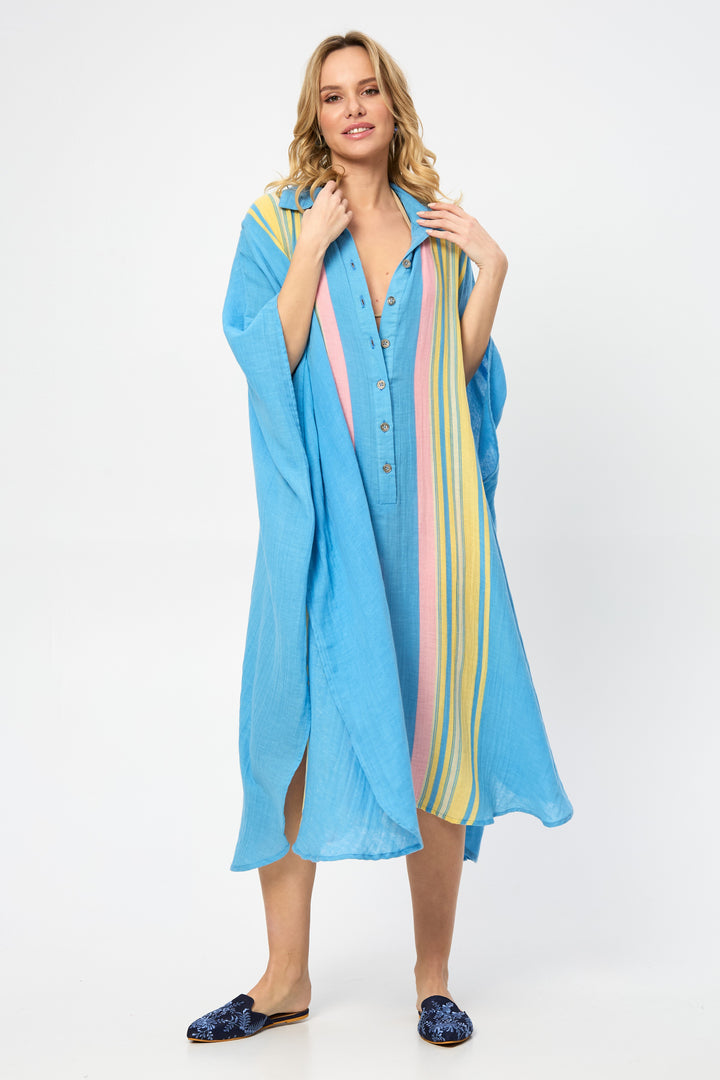 Striped Collared Kaftan