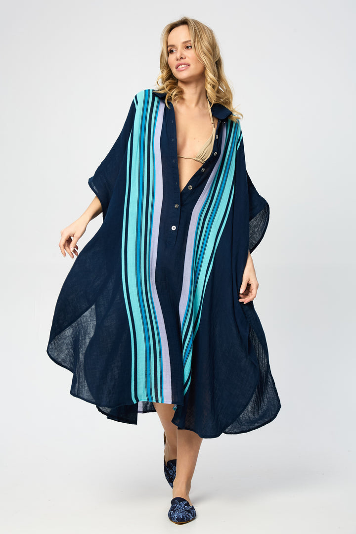 Striped Collared Kaftan