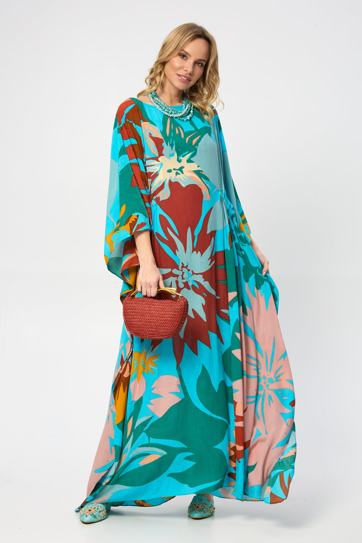 Polychromatic Flowery Kaftan