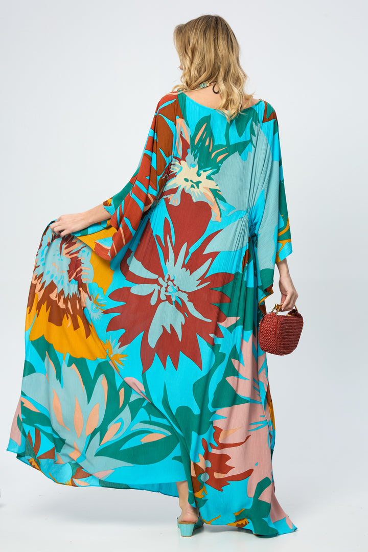 Polychromatic Flowery Kaftan