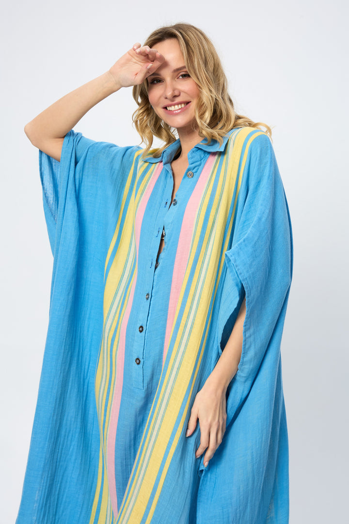 Striped Collared Kaftan