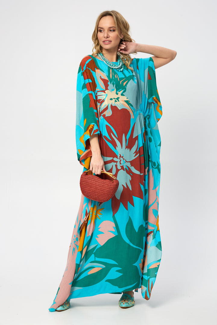 Polychromatic Flowery Kaftan
