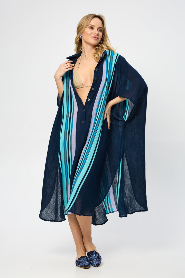 Striped Collared Kaftan