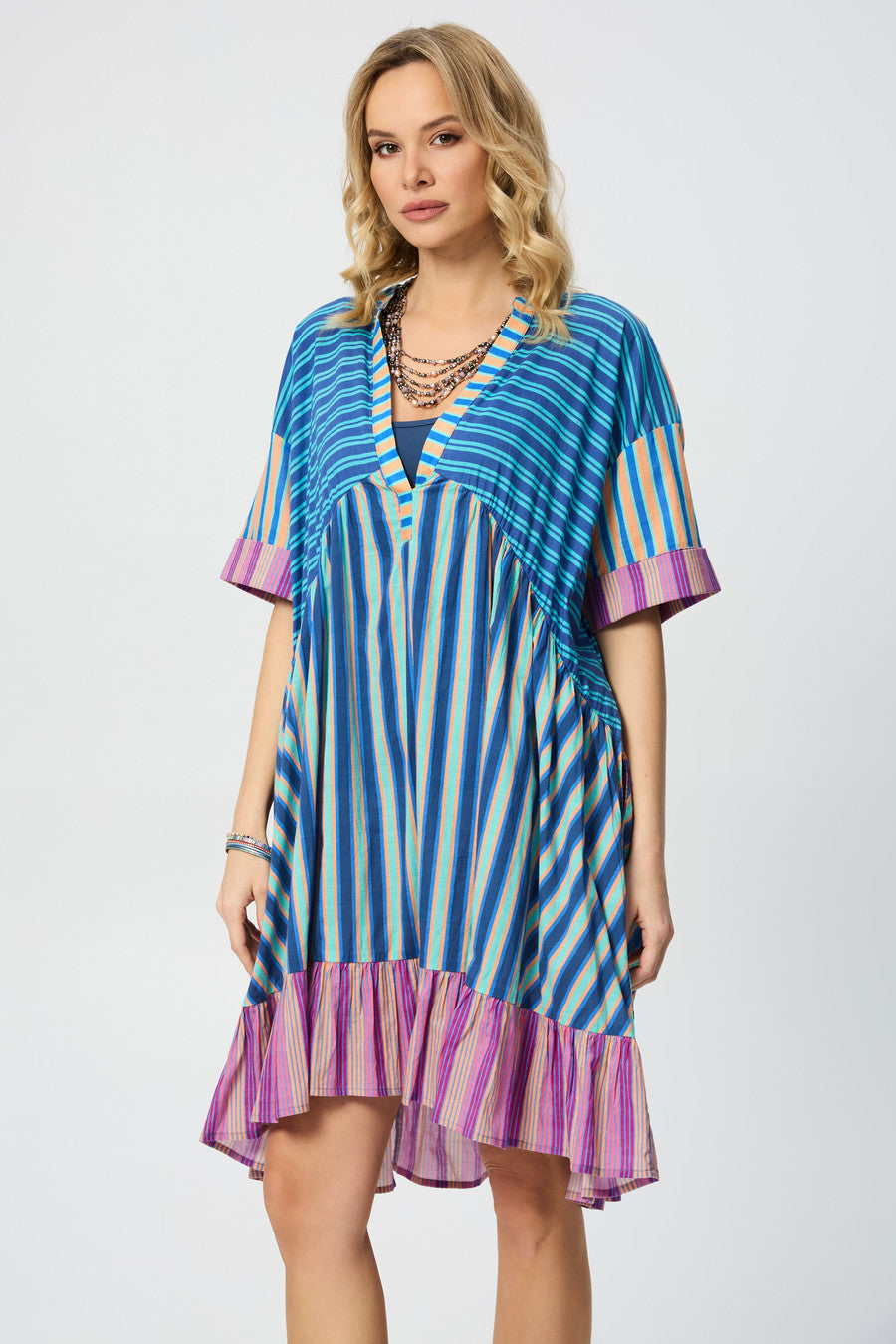 Bold Striped Cover Up Dress