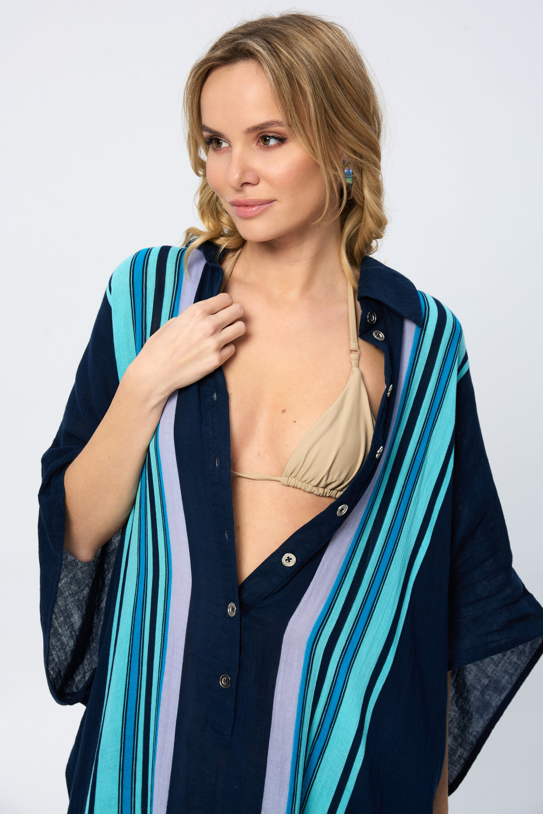 Striped Collared Kaftan