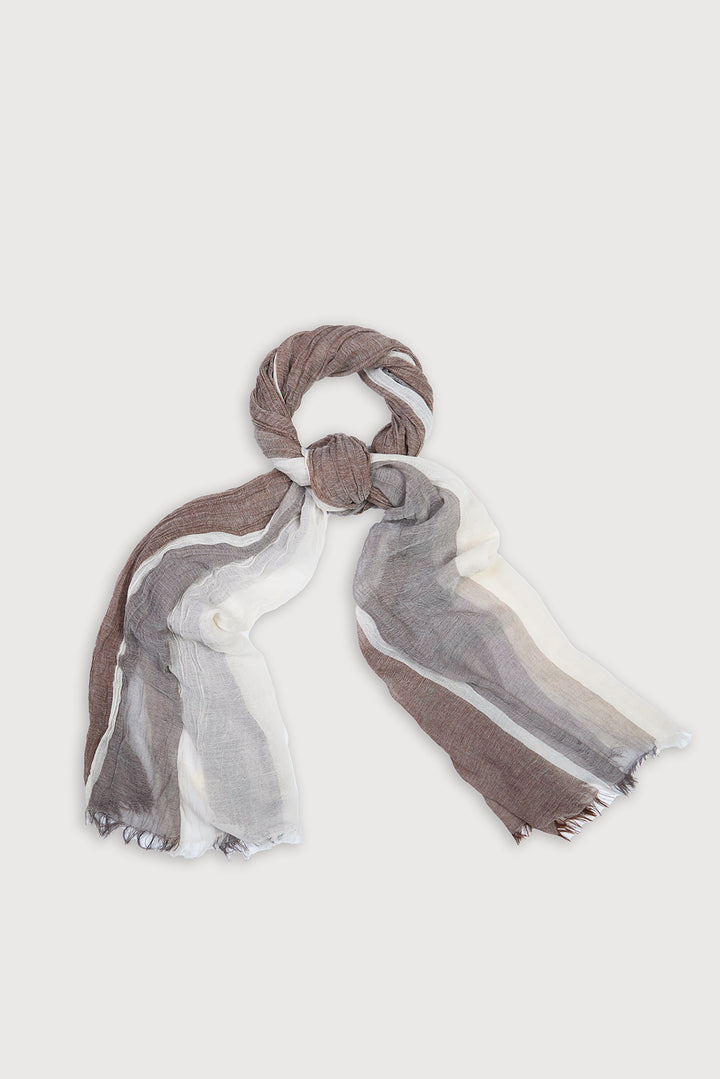 Striped Fringed Beach Scarf