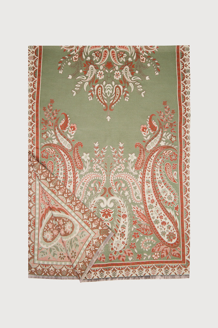 Paisley Motif Reversible Scarf