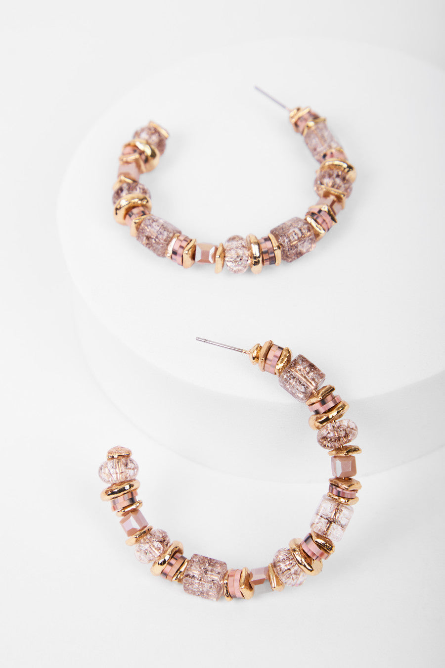 Beaded Crystal Hoop Earring