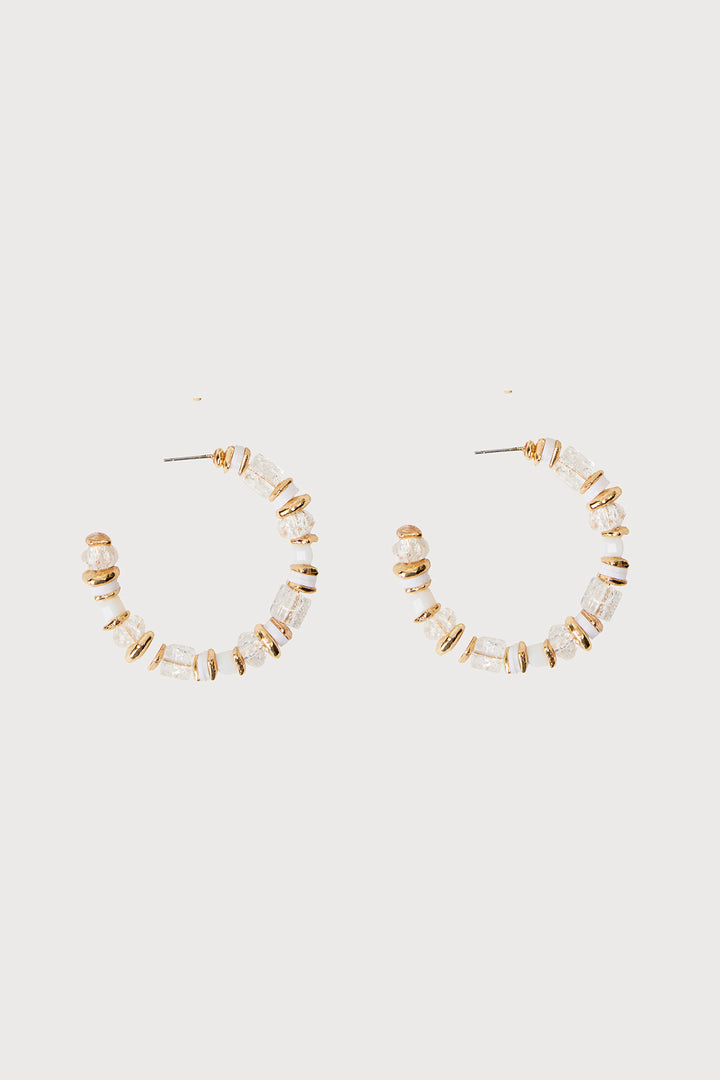 Beaded Crystal Hoop Earring