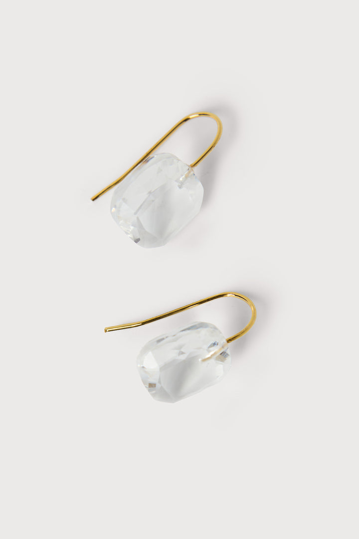 Floating Crystal Earring - Clear