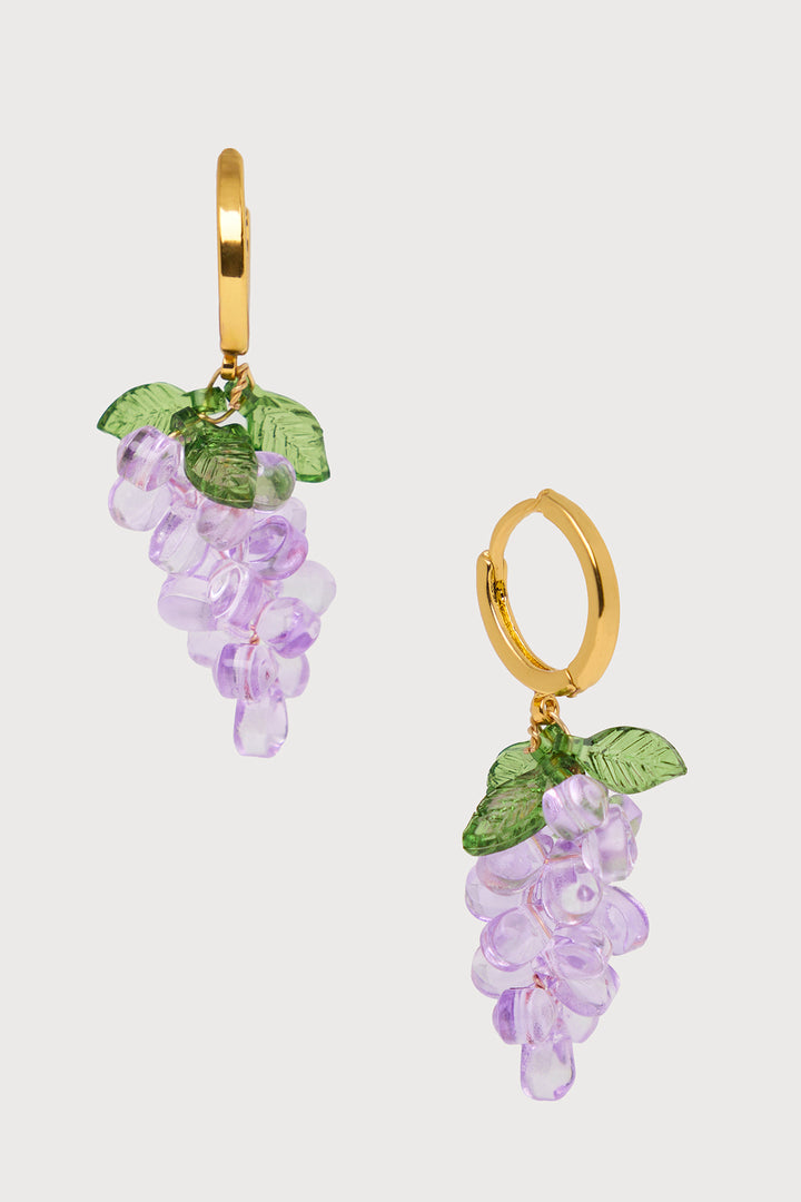Grape Cluster Huggie Earrings
