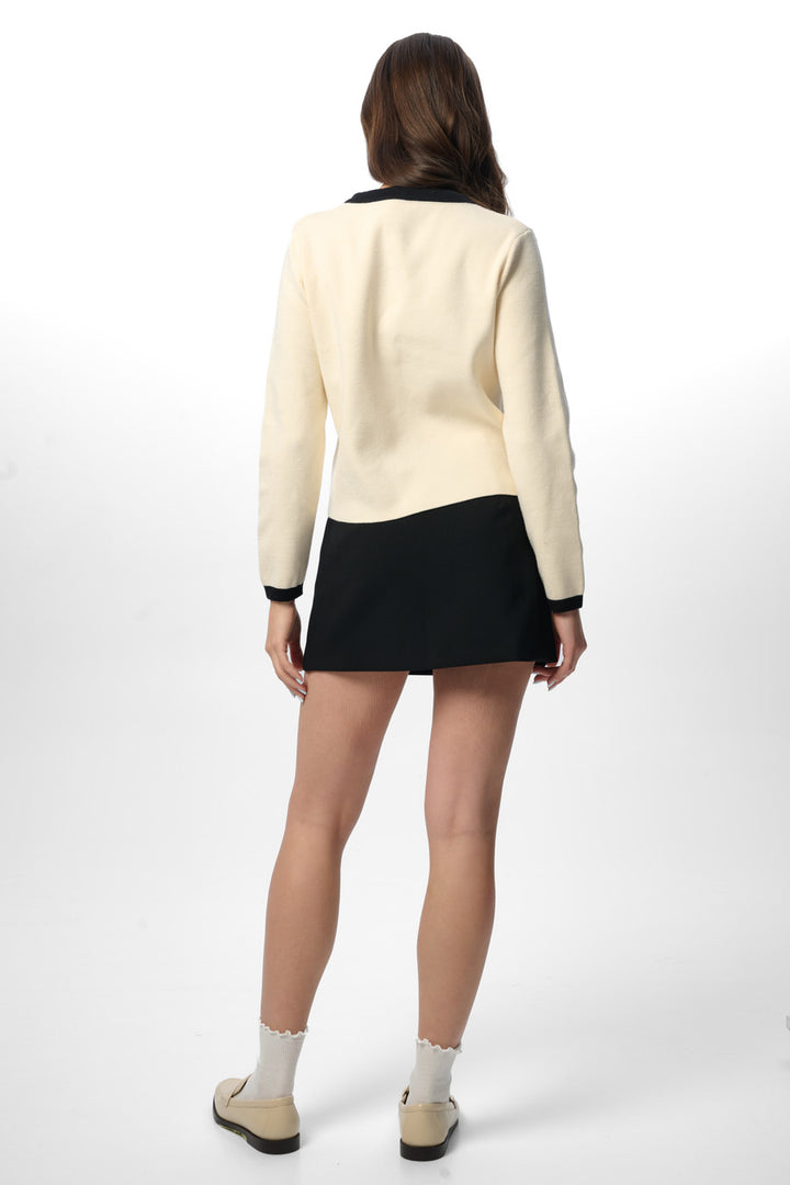 Chic Tie Neck Button Cardigan