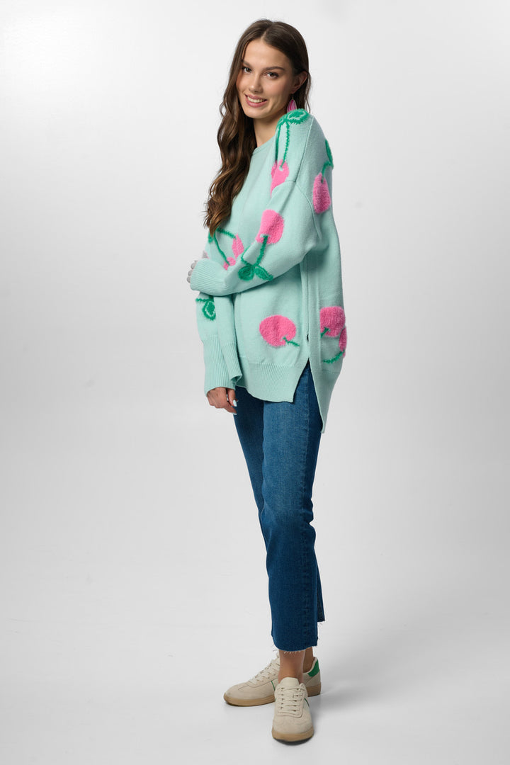 Cherry Knit Pullover Sweater