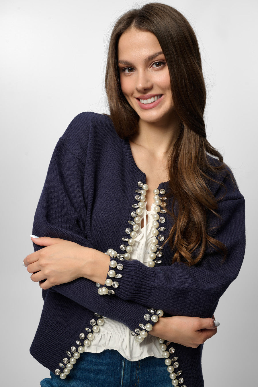 Pearl & Crystal Trim Cardigan