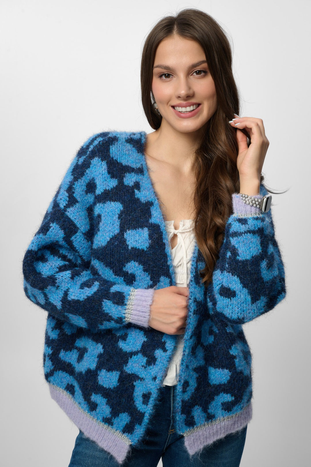 Animal Print Mohair Cardigan