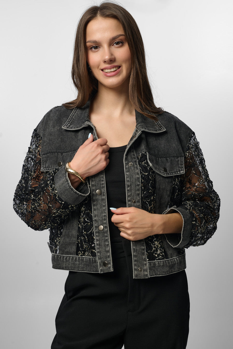 Denim Lace Jacket