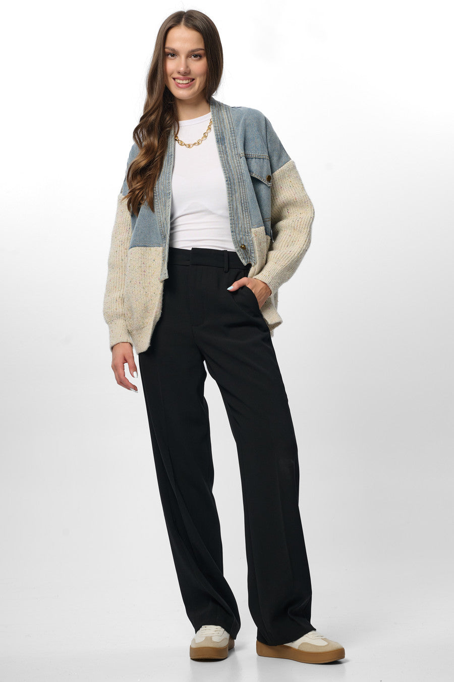 Denim and Grey Combo Jacket