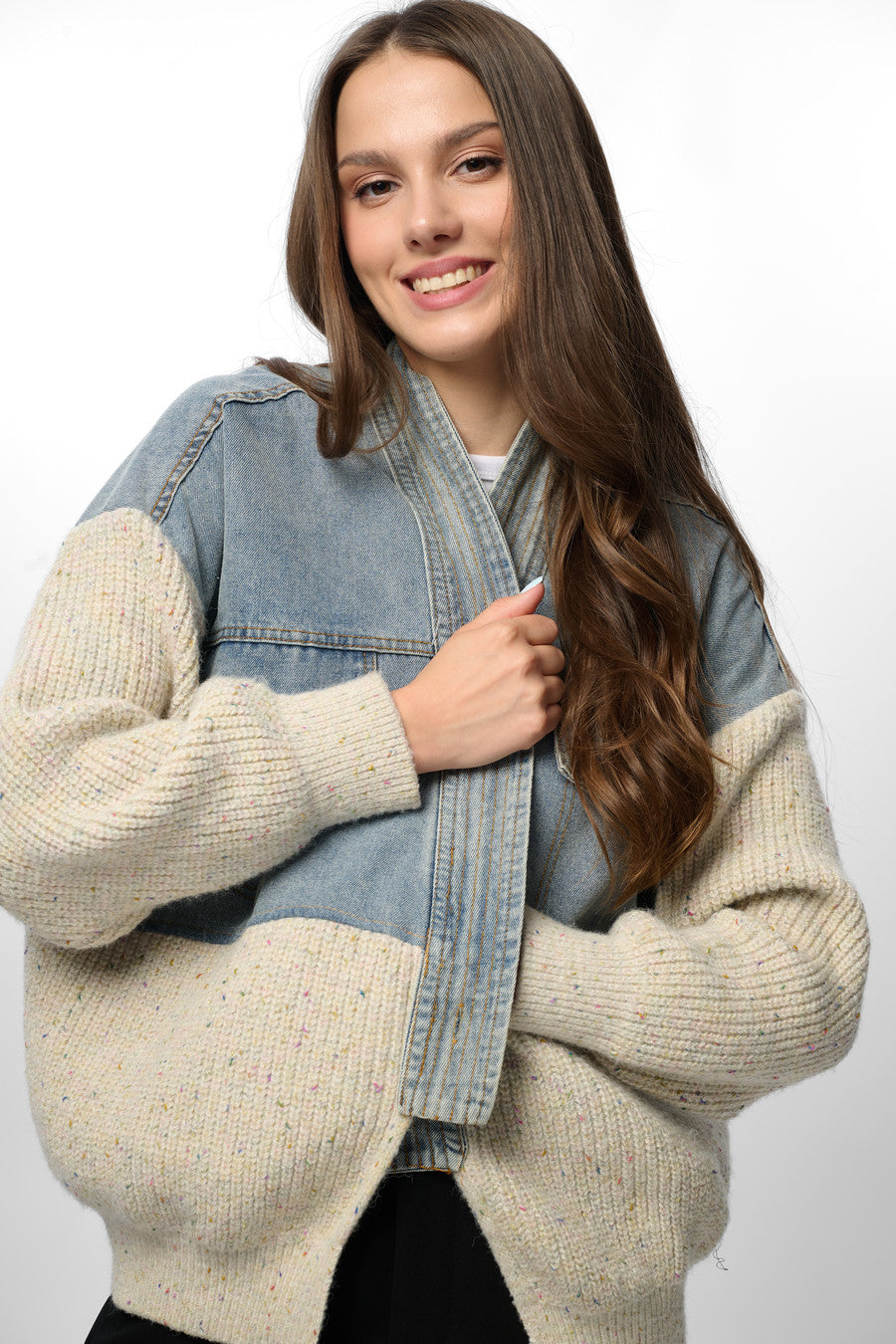 Denim and Grey Combo Jacket