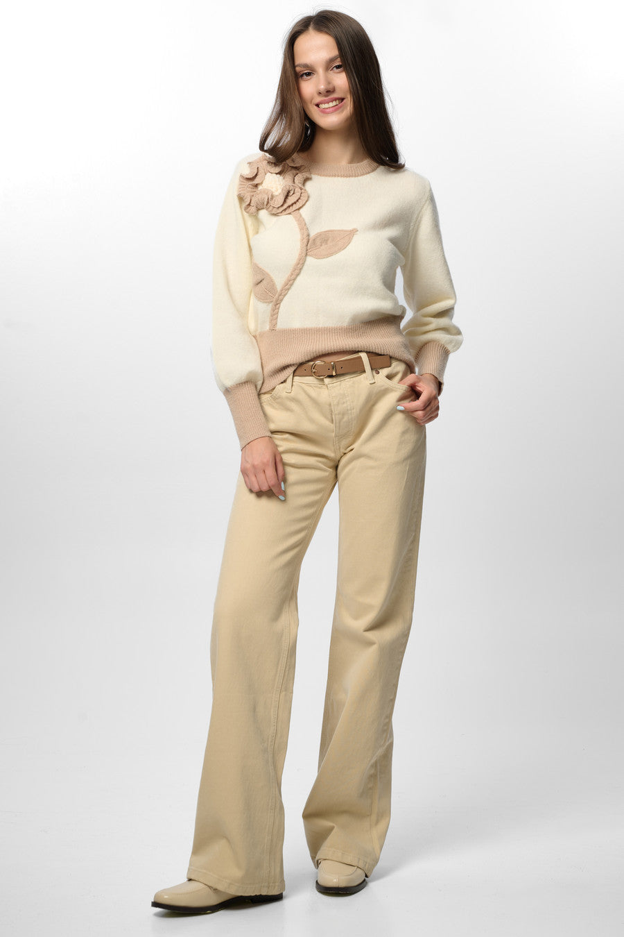 Ruffled Bloom Pullover Sweater