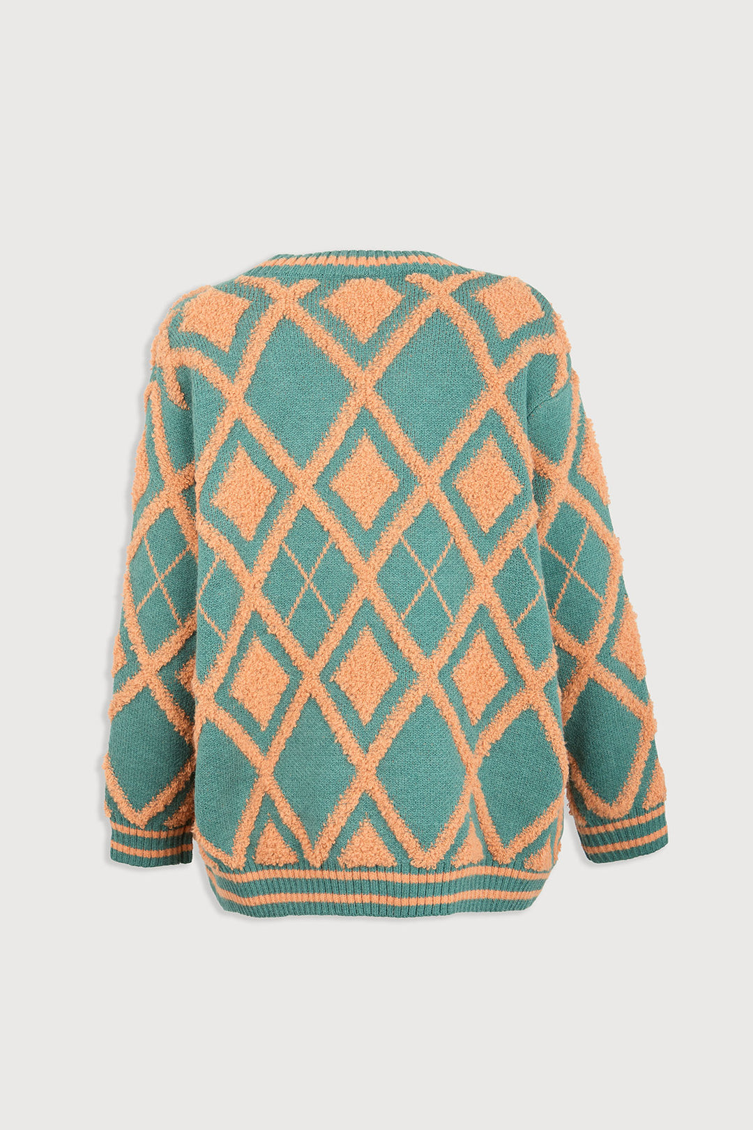 Open Argyle Knit Cardigan