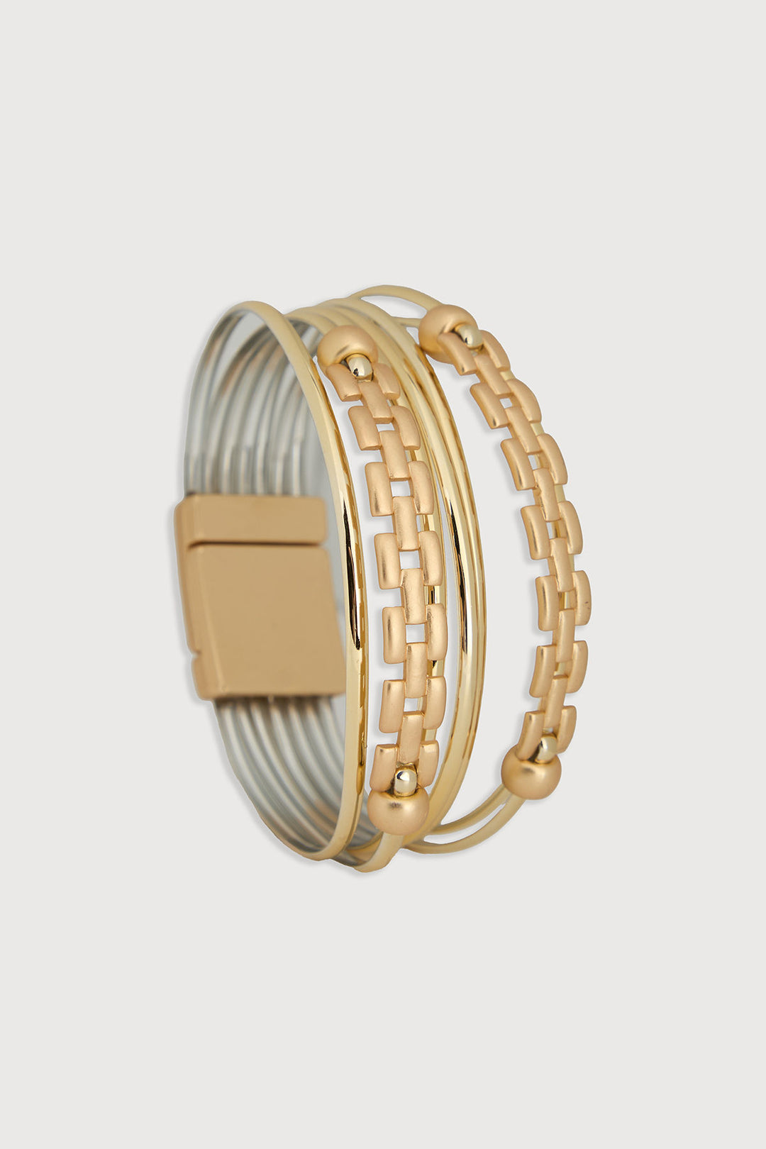 Chain & Cord Leather Bracelet