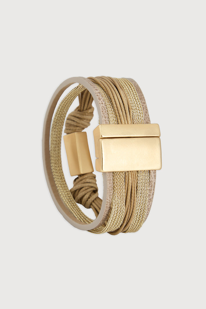 Rectangle Charm Cord Bracelet